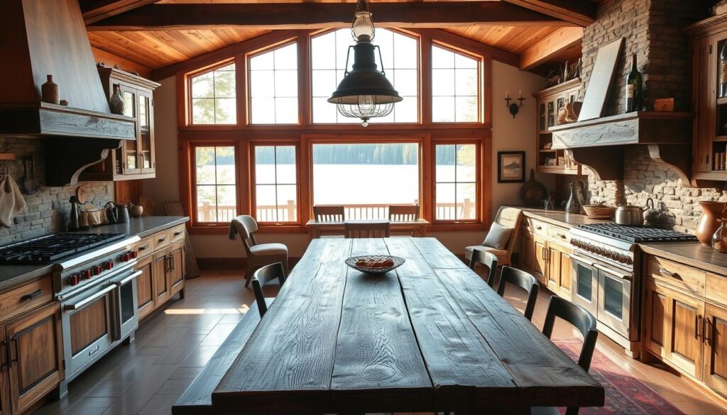 rustic lake house kitchen design