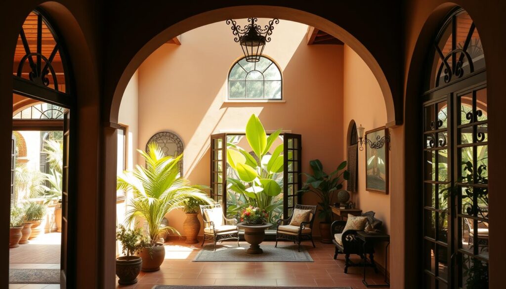 Spanish style homes interior with courtyard Spanish style homes interior with courtyard