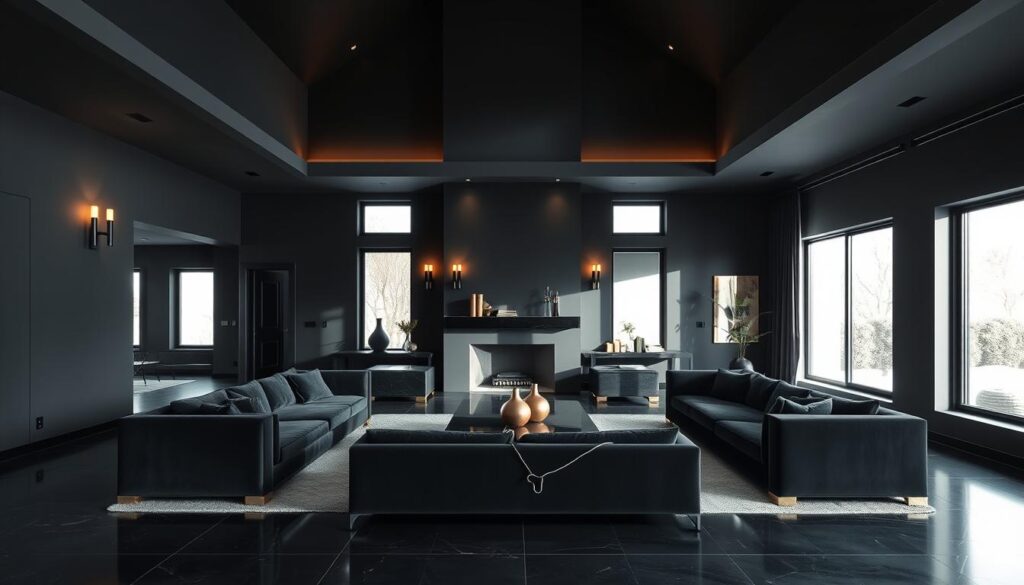 black interior design trends