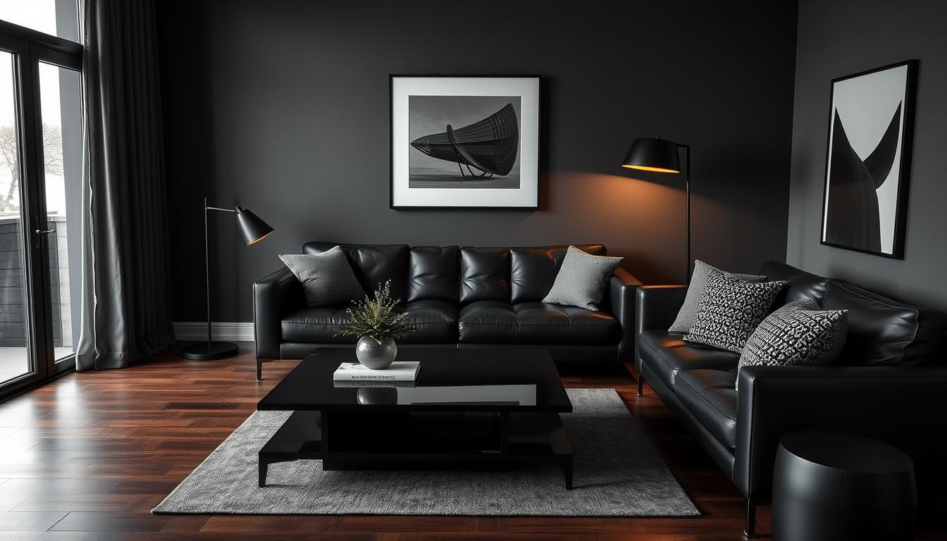 black interior homes