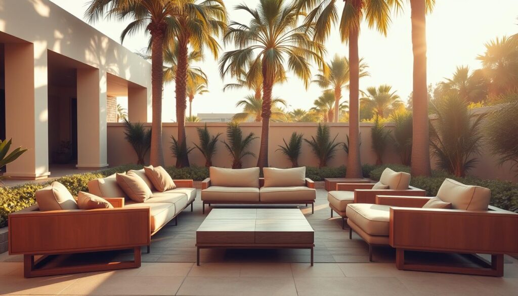 mid-century modern outdoor living space