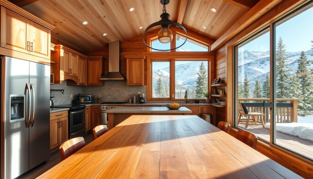rustic modern mountain house kitchen design