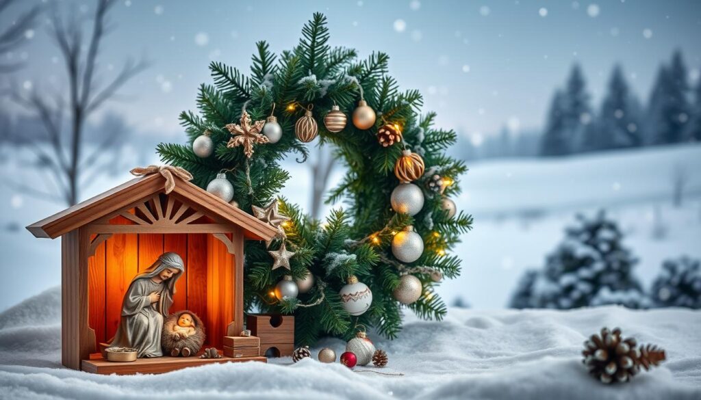 stylish nativity display