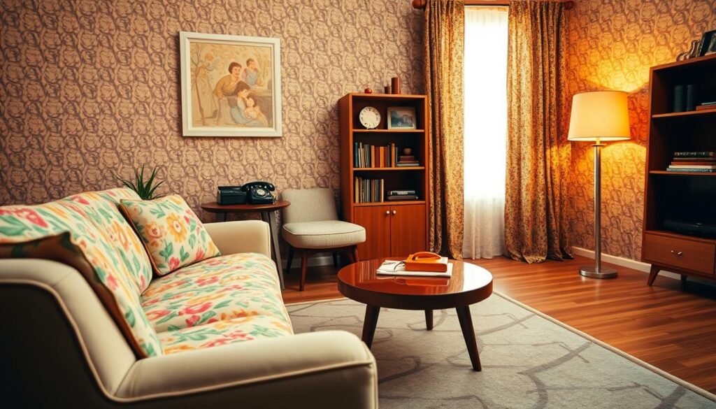 1950s home interior materials and textures