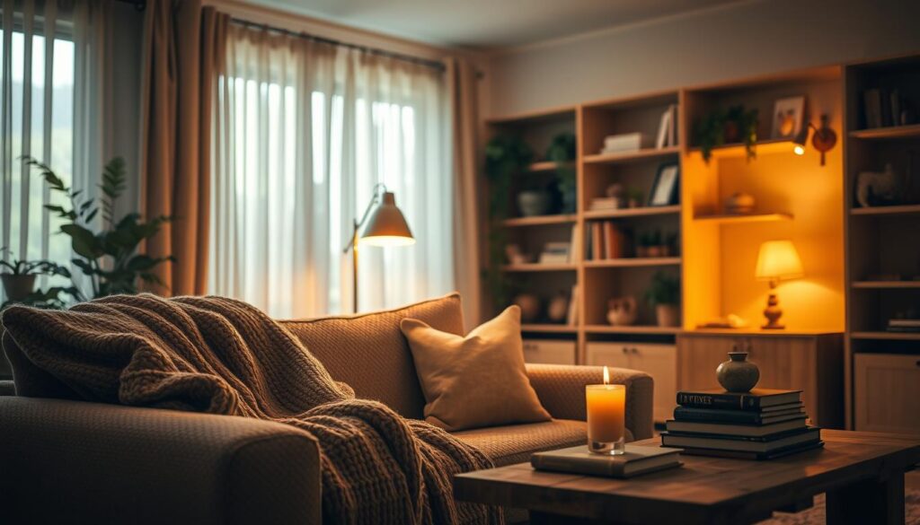 cozy home interiors lighting