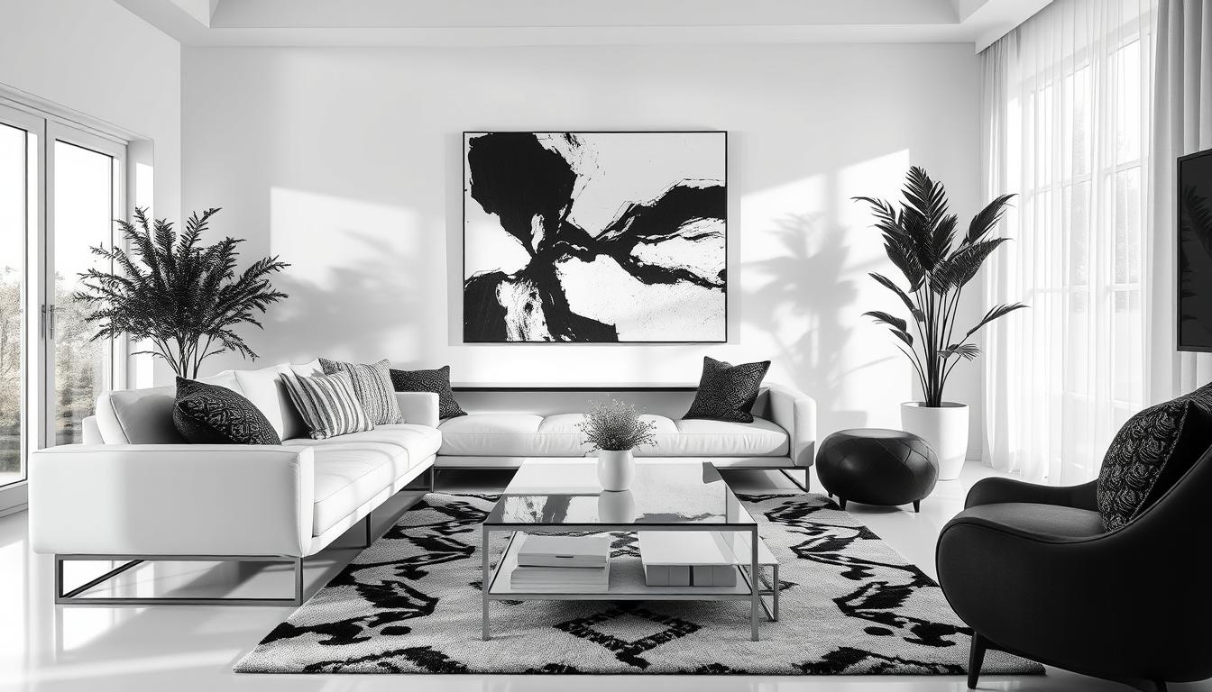 black and white home interior design