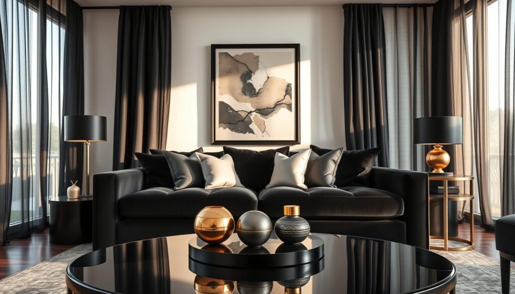 contemporary black interiors