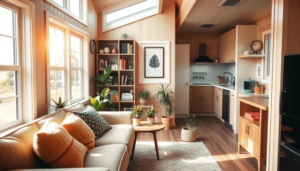 cozy tiny home living area