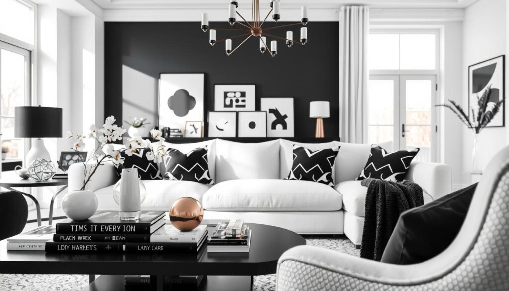 modern black and white interiors