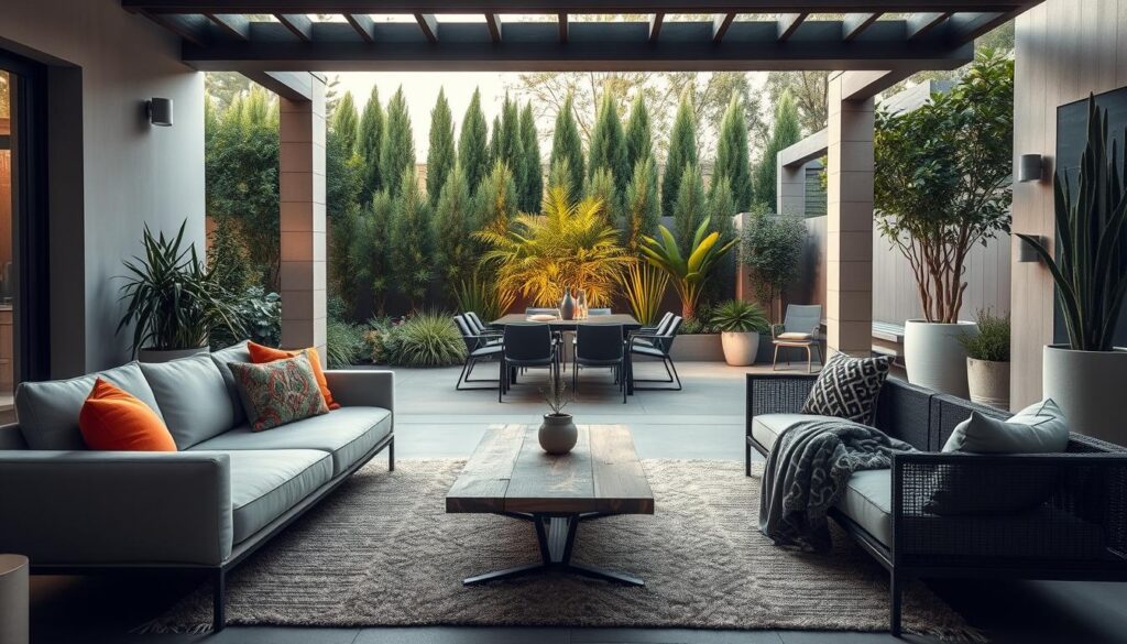 modern outdoor living space